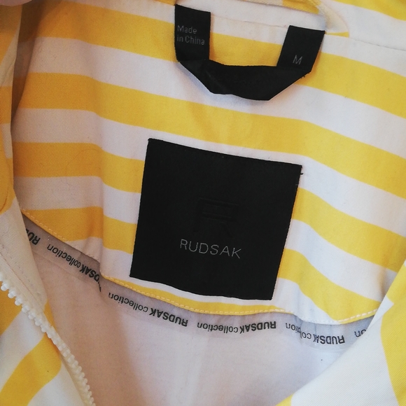 Rudsak Spring mid-length Trenchcoat - Yellow & White striped, Size 'M' - Picture 2 of 10